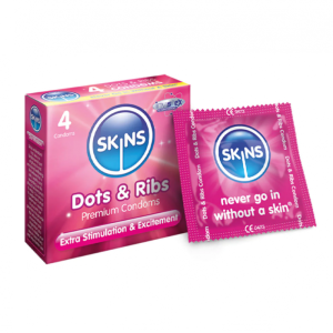 Skins Condoms Dots & Ribs 4 Pack